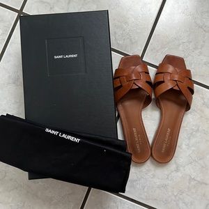 Saint Laurent Tribute Leather Slides size 37